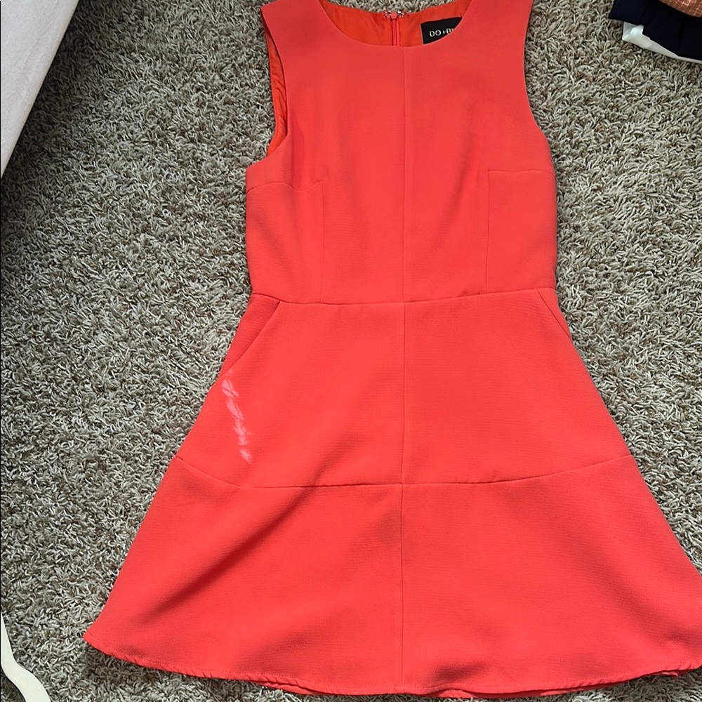 Elegant Coral Sleeveless Dress